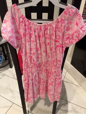 Lilly Pulitzer Pink Floral Off-Shoulder Kids Dress